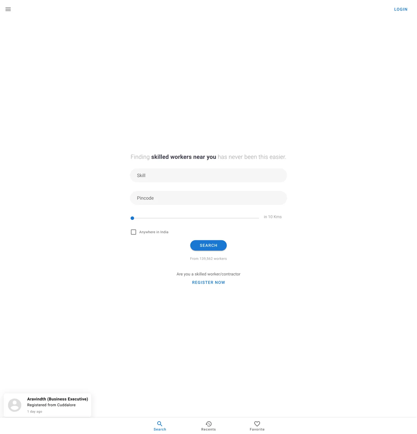 Workforce of India website